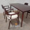 Meja Makan Minimalis Kayu Jati 4 Kursi Modern Scandinavian
