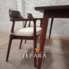 Meja Makan Minimalis Kayu Jati 4 Kursi Modern Scandinavian