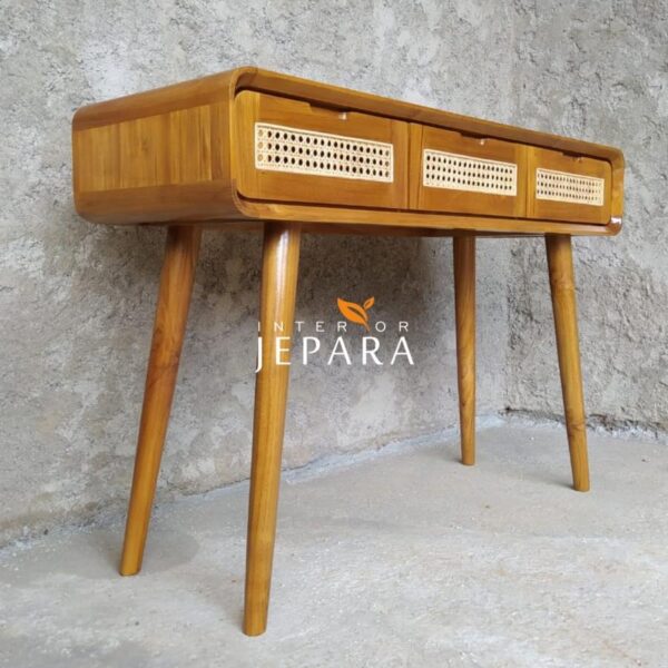 Meja Console Retro Minimalis Kayu Jati