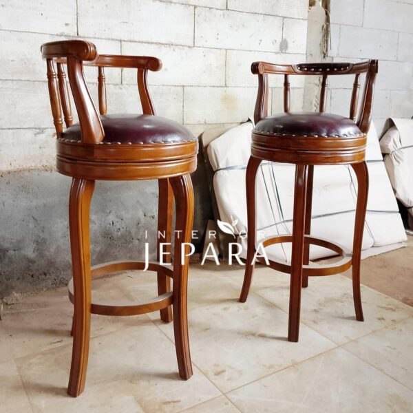 Kursi Bar Vintage Model Klasik Bahan Kayu Jati