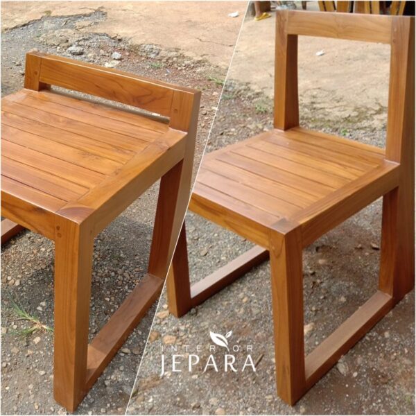 Set Meja Makan 6 Kursi Model Jepang Bahan Kayu Jati - Image 4