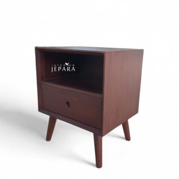 Bedside Table Mungil Retro Kayu Jati 1 Laci