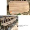 Meja Makan Retro Klasik 4 Kursi Kayu Jati Minimalis Elegan