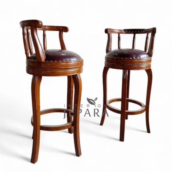 Kursi Bar Vintage Model Klasik Bahan Kayu Jati
