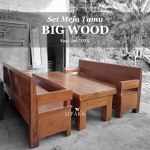 Set Kursi Tamu Klasik BIG WOOD Model Minimalis Kayu Jati