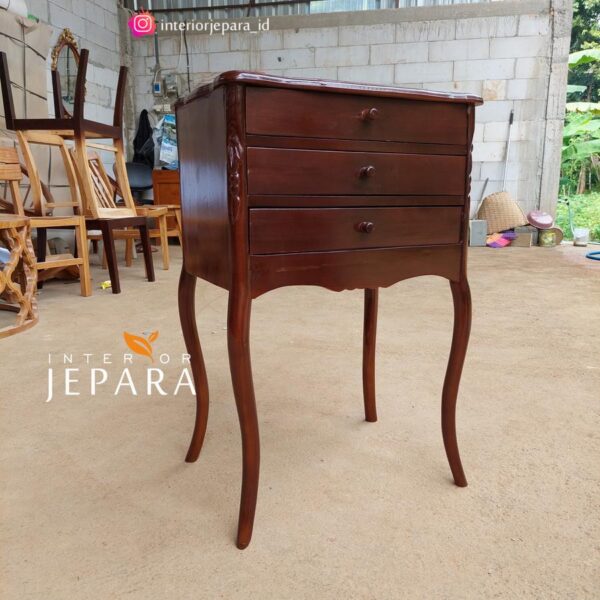Meja Sudut, Meja Vas Bunga, Bedside Table Kayu Jati