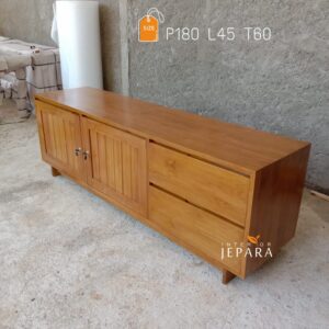 INTERIOR JEPARA Meja Tv Minimalis Bahan Kayu Jati Solid