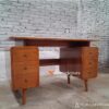 Meja Kantor Minimalis Kayu Jati 6 Laci