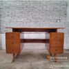 Meja Kantor Minimalis Kayu Jati 6 Laci