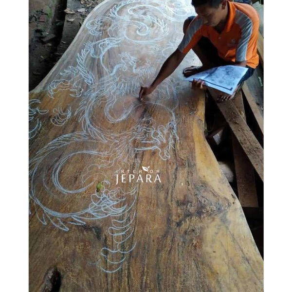 Ornamen Oriental Relief Naga Motif Ukiran 3 Dimensi