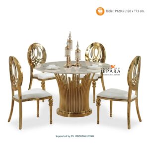 NIAGARA Dining Table Luxurious Stainless Steel Model