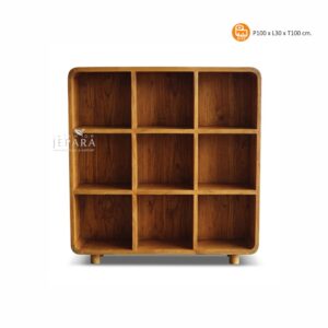 Rak Display Minimalis Kayu Jati – Multifungsi & Stylish