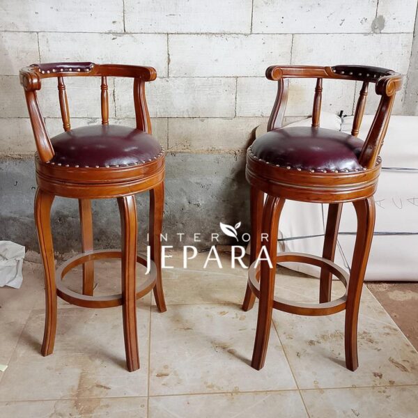 Kursi Bar Vintage Model Klasik Bahan Kayu Jati