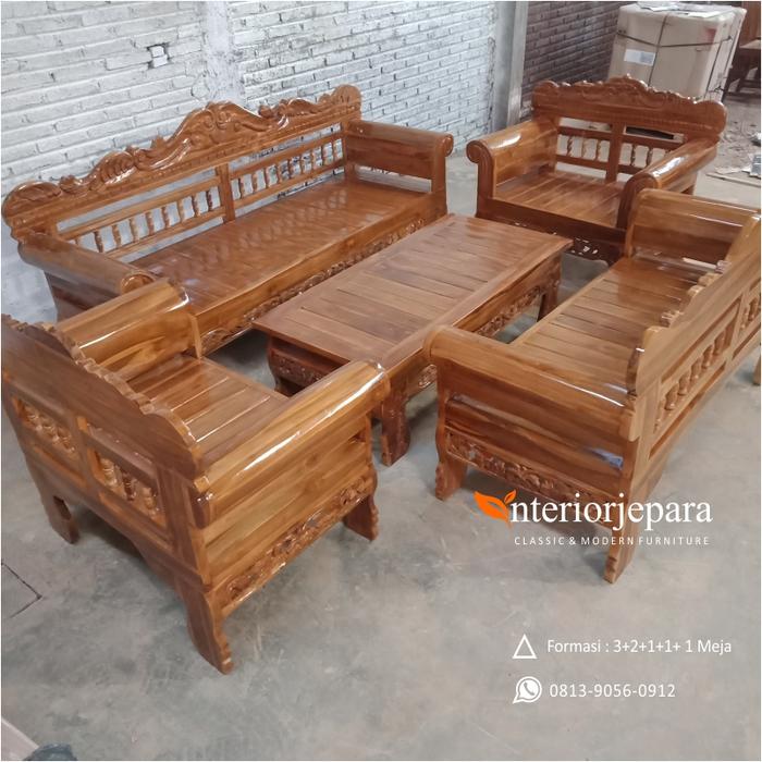 Kursi Tamu Kayu Jati Jepara Ukiran Klasik - Interior Jepara