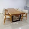 Set Meja Makan Kombinasi Kayu Jati Trembesi dan Besi Hollo