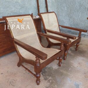Kursi Malas Kayu Jati Mix Rotan Alami