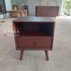 Bedside Table Mungil Retro Kayu Jati 1 Laci