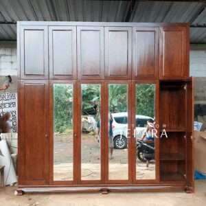 Lemari Minimalis Custom Shape Kayu Jati Solid