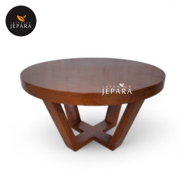 Meja Kopi,Meja Tamu Circle 80cm Bahan Kayu Jati
