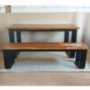 Meja Makan Industrial Block Kayu Jati Modern Minimalis