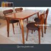 Meja Makan Minimalis Kayu Jati 4 Kursi Retro Modern