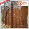 Lemari Gebyok Ukiran Kayu Jati Solid Mewah Klasik Jepara