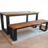 Meja Makan Industrial Block Kayu Jati Modern Minimalis
