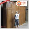 Lemari Pakaian Eksklusif 6 Pintu Kayu Jati Interior Jepara
