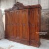 Lemari Pakaian Kayu Jati 5 Pintu Ukiran Mawar Jepara