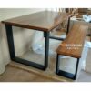 Meja Makan Industrial Block Kayu Jati Modern Minimalis