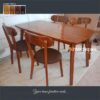 Meja Makan Minimalis Kayu Jati 4 Kursi Retro Modern