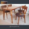 Meja Makan Minimalis Kayu Jati 4 Kursi Retro Modern