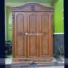 Lemari Pakaian Ukiran Kayu Jati 3 Pintu Model Stupa
