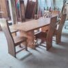 Set Meja Makan Kayu Jati Tebal Kontruksi Kuat Model Minimalis Klasik