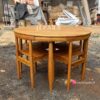 Set Meja Makan Bulat Klasik Minimalis Kayu Jati