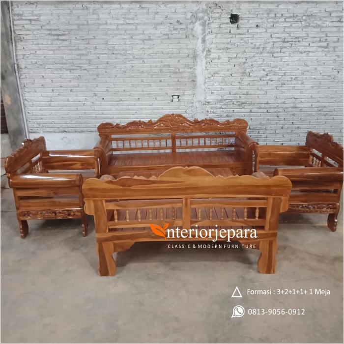 Kursi Tamu Kayu Jati Jepara Ukiran Klasik - Interior Jepara