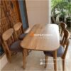 Meja Makan Retro Klasik 4 Kursi Kayu Jati Minimalis Elegan