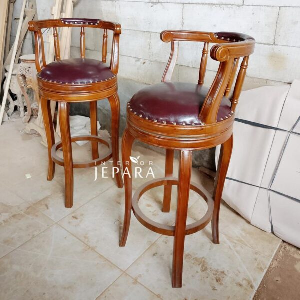 Kursi Bar Vintage Model Klasik Bahan Kayu Jati