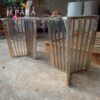 Meja Makan Ellisa Bahan Stainless Steel dan Marmer