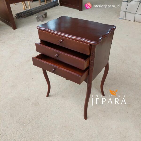 Meja Sudut, Meja Vas Bunga, Bedside Table Kayu Jati