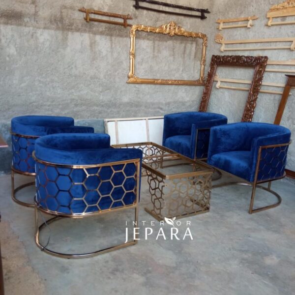 Kursi Tamu Sofa Stainless Steel Modern Living