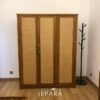  Lemari Japandi Style Retro Kayu Jati Mix Rattan Alami