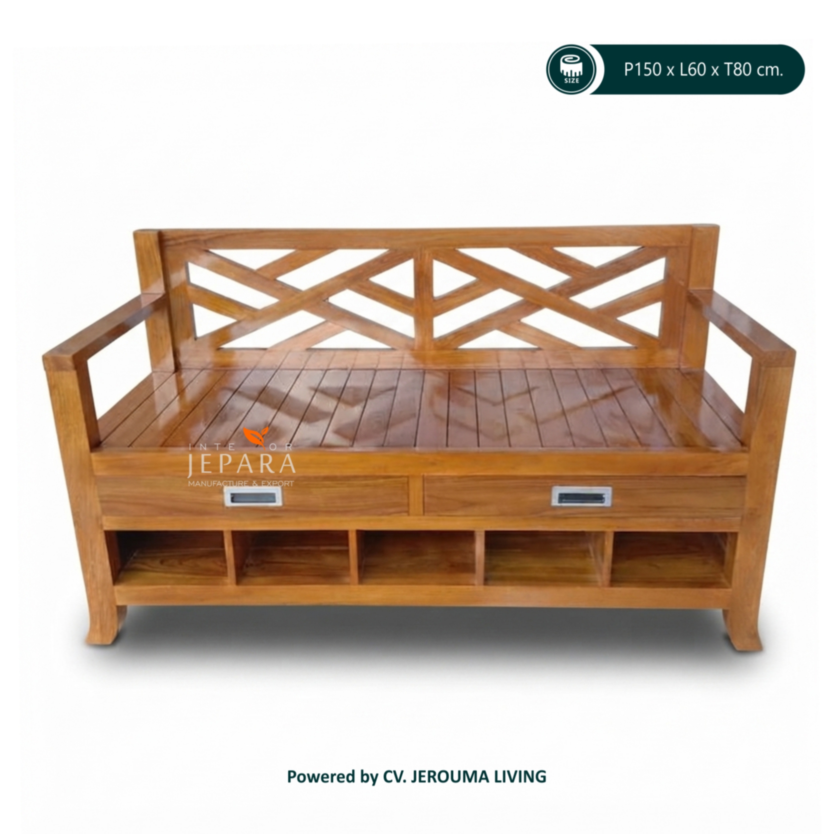 Bangko Sofa Kayu Jati Model Minimalis - Interior Jepara