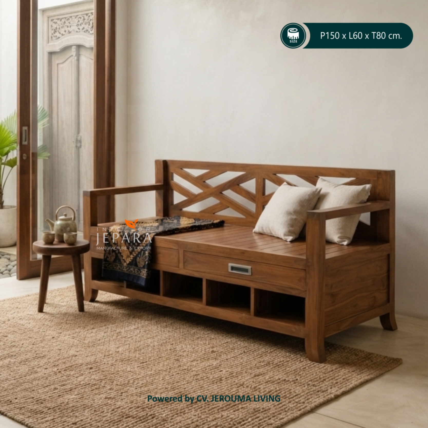 Bangko Sofa Kayu Jati Model Minimalis - Interior Jepara