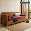 Bale Bale Kayu Jati Minimalis 200 cm dengan Bantalan Sofa