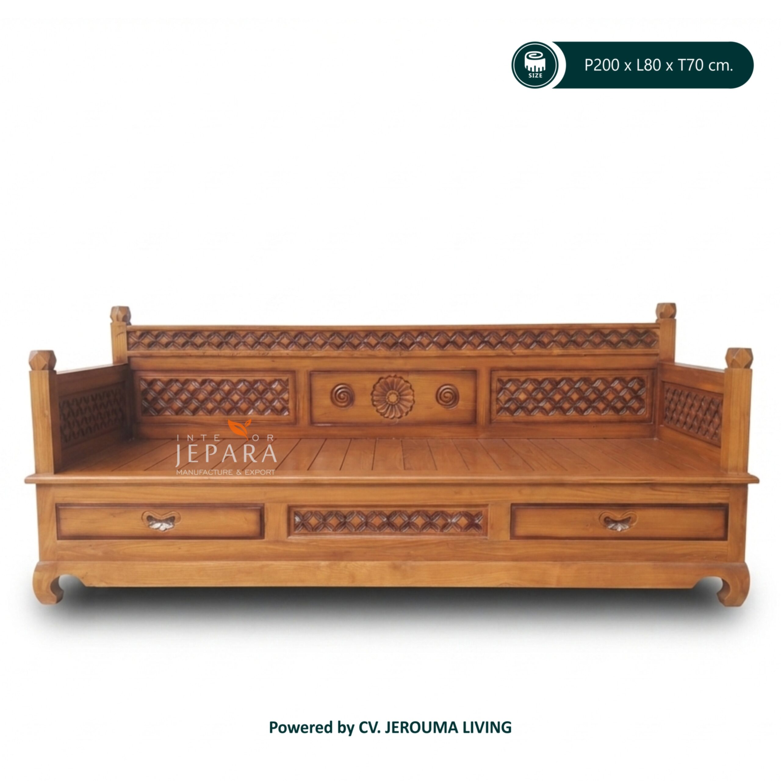 Sofa Bed, Bale-Bale Kayu Jati Kawung Jogja Interior Jepara