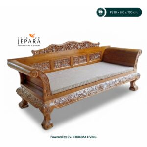 Bale Bale Sofa bed Ukiran Motif Kaki Macan Bahan Kayu Jati
