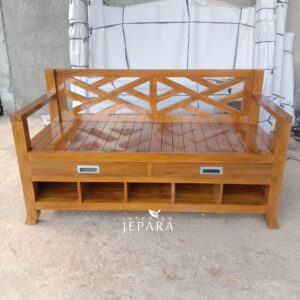 Bangko Sofa Kayu Jati Model Minimalis - Interior Jepara