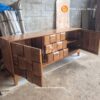 Bufet Desain 3 Dimensi – 3 Pintu Bahan 100% Kayu Jati