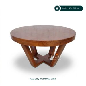 Meja Kopi,Meja Tamu Circle 80cm Bahan Kayu Jati